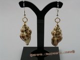 SE028 30mm spiral CONCH Shell dangle earrings with 925silver hook