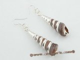 SE032 55mm spiral CONCH Shell 925 silver dangle earrings with 925silver hook