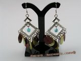 SE034 multi color mother of pearl shell silver Chandelier Earrings