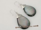se054 sterling tear-drop shell dangle earrings in wholesale
