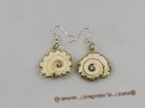 SE056 Gild tone CONCH Shell 925 silver dangle earrings on sale