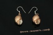 SE058 925silver hook  earrings of spiral gold tone CONCH Shell dangle/drop