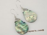 se062  oval-drop Abalone shell dangle earrings in facrtory price