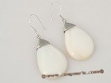 se064 sterling silver oval-drop mother of pearl dangle earrings on sale
