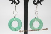 Se069 25mm Orbicular Donuts Mother of Pearl Shell Lever Black earrings