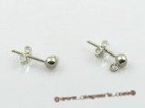 sem010 wholesale  Sterling Silver 4mm Ball studs Earrings mountings