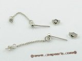 sem014 wholesale 925silver 3mm Ball dangle Earrings fitting with sterling studs