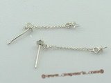 sem020 wholesale 925silver dangle Earrings mounting with sterling studs