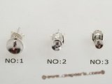 sem021 wholesale 10 pairs  925 silver studs pearl earrings fittings