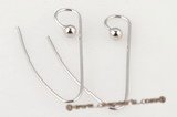 sem078 wholesale "S" shape sterling silver ear wires