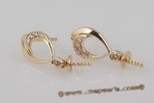 Sem085 Stud Earrings Mounting in 18K Yellow Gold