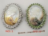 shc003 wholeslae oval shape carved lady shell push-in clasp at low price