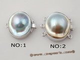 shc008 sterling silver mabe pearl calsp with pearl inside