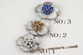 shc022 Hand made 32mm carve flower shell push-in clasp