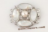 shc023 Fashion white shell and pearl tirple rows push in clasp