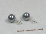 shpe013 925silver grey south sea shell pearl studs earrings wholesale