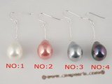 shpe016 Wholesale sterling dangle earring hook dropping 12*15mm tear-drop shell pearl