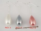 shpe024 Wholesale 925silver dangle earring hook dropping 10*18mm oval shell pearl