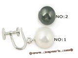 shpe037 sterling silver clip earring with 10mm south shell pearl