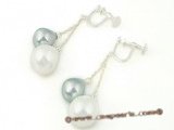 shpe038 Sterling dangle earring dangling 10*14mm tear-drop shell pearl