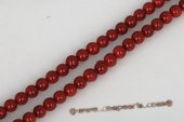 shps005 Wholesale 8mm Dark Red Color Round Shell Pearl Strand