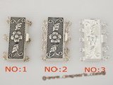 snc036 sterling silver multi-strand carve flower box jewelry clasps in wholesale