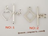 snc040 Five pieces sterling heart-shaped pearl necklace clasps