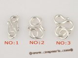 snc059 Wholesale sterling silver hook jewerly clasp with S shape design