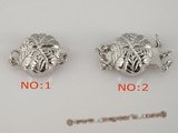 snc078 Wholesale leafe pattern round sterling silver push-in clasp