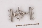 Snc128 Sterlling silver tirple rows toggle clasp