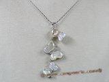 sp012 White Shell Mother Of Pearl CZ Butterfly Pendant