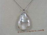 sp043 30*50mm oval oyster shell pendant with a pearl inside with sterling tray