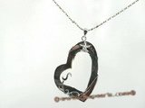 sp095 Fashion black sea shell pendant neckace in heart shape design