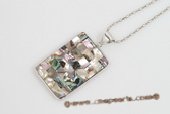 sp128 30*40mm oblong pattern mother of pearl shell pendant necklace