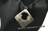 sp142 Trendy square mother of pearl sea shell pendant necklace