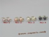 spe009 Adorable 8-8.5mm pearls set on sterling tray CLIP Earrings