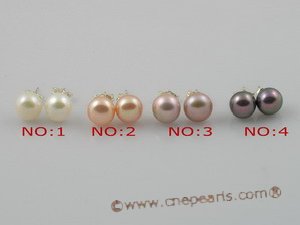 spe011 8-8.5mm freshwater pearl sterling silver studs earring