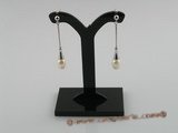 spe022 925 silver rice shape freshwater Pearl Dangles Earrings