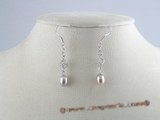 spe031 925 silver rice shape Pearl Dangles Bridal Earrings