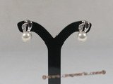 spe077 sterling white bread cultured pearl studs earrings in wholesale