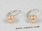 spe079 Sterling silver hoop Earring with pink bread pearl