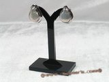 spe094 Sterling 12-13mm white coin pearl clip earrings