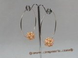spe124 Sterling silver ball pearl earrings with large hoop