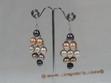 spe126 Sterling silver multicolor pearl Chandelier earrings