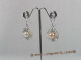 spe141 Sterling Silver cultured pearl dangle earrings