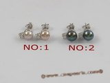 spe145 925silver Swarovski crystal & bread pearl studs  earrings