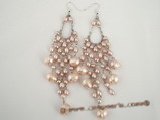 spe151 Stunning Purple freshwater pearl chandelier earrings in wholesale