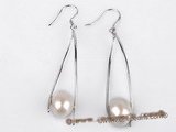 spe155 Cultured potato pearl sterling silver Pierced dangle Earrings