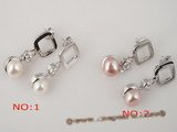 spe167 wholesale sterling square studs earring with 7.5-8mm bread pearl