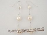 spe171 Tin Cup White Pearl sterling silver dangle earrings